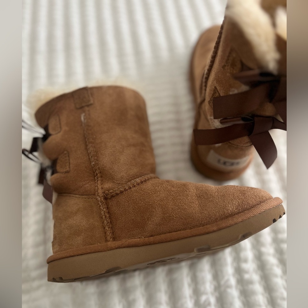 UGG Tan Boots with Brown Bows